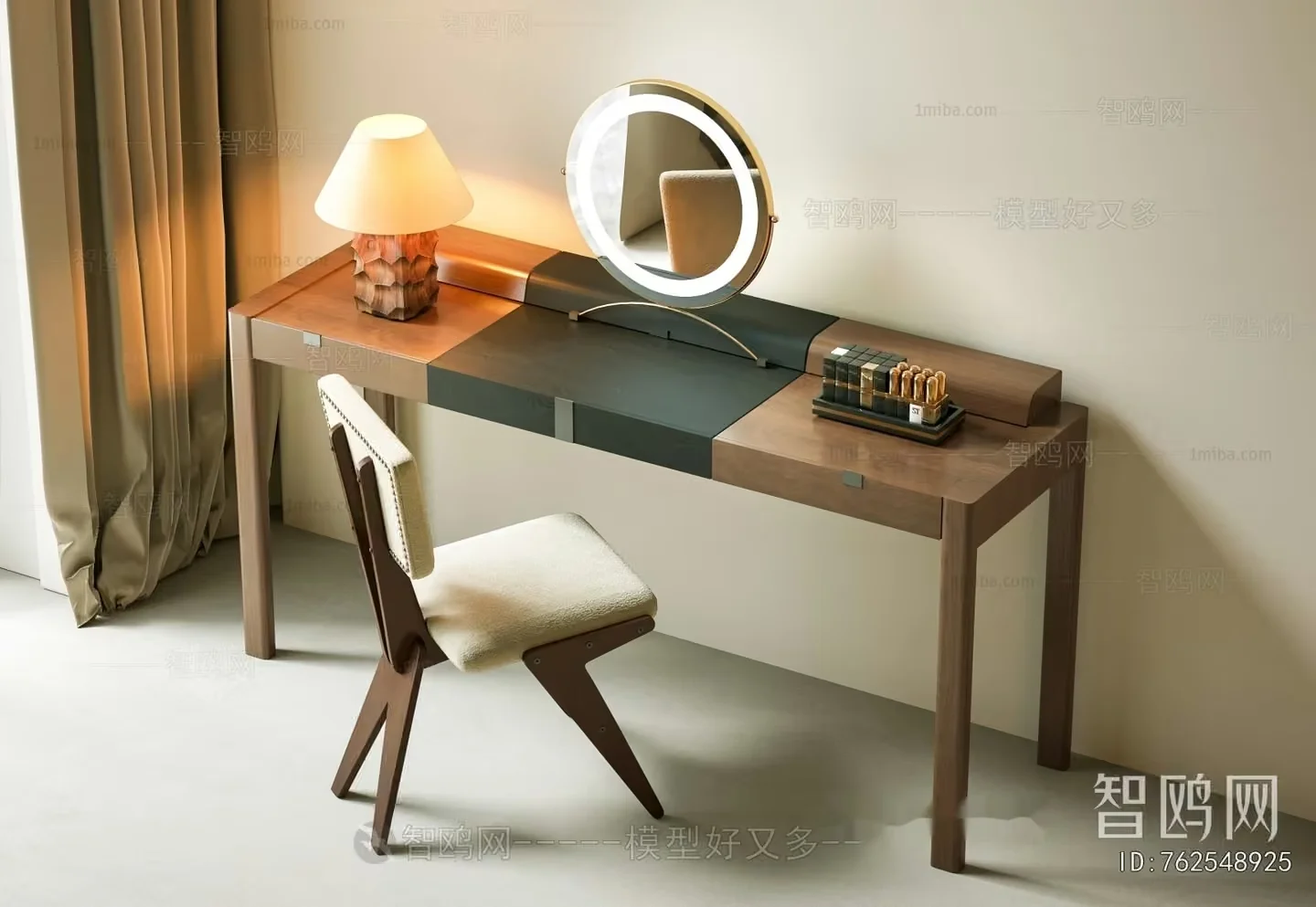 Modern Wooden Desk 3D Model – 14224 – CORONA Render