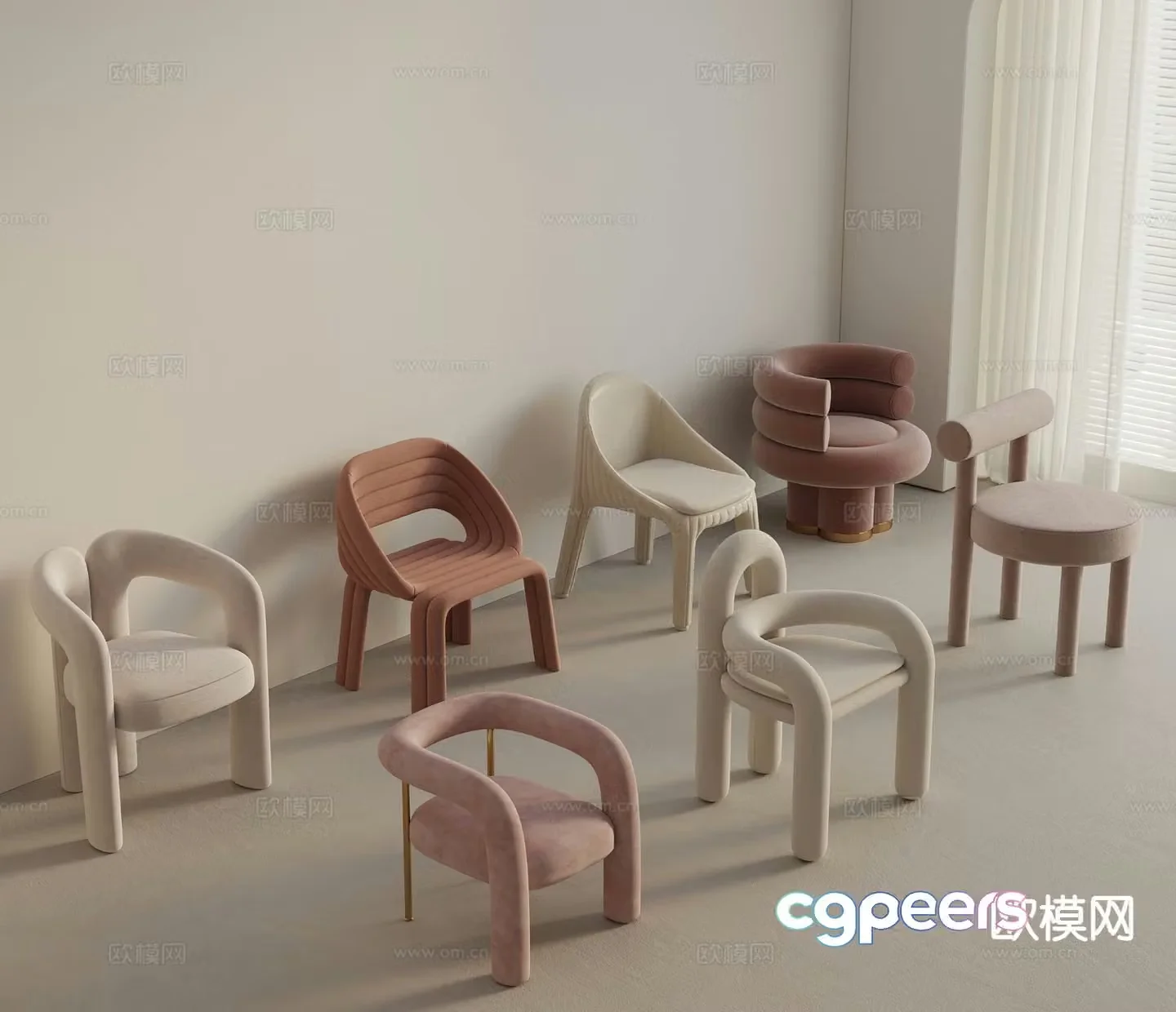 Modern children’s chair leisure chair 3d model