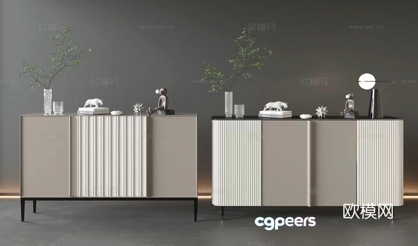 Modern side cabinet entrance cabinet 3D model