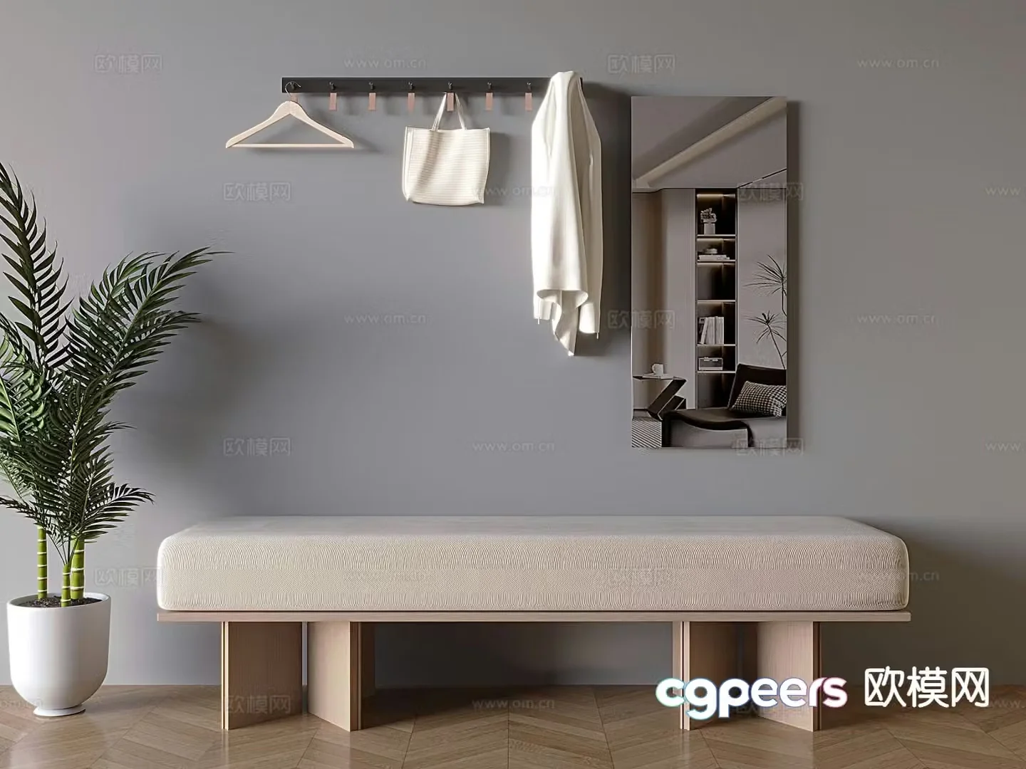 Shoe Changing Bench Sofa Bench 3D Model