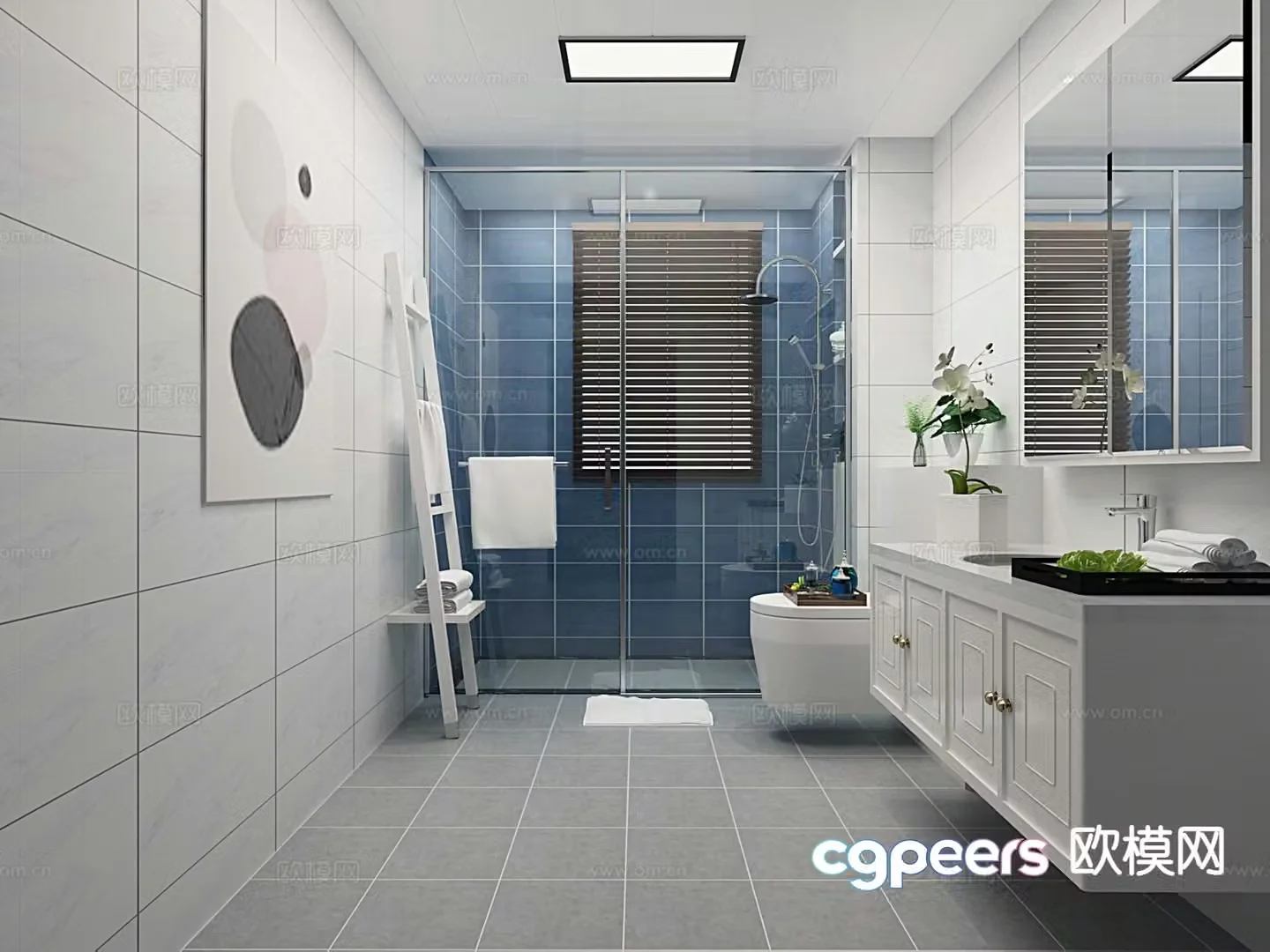 modern bathroom bathroom toilet 3d model