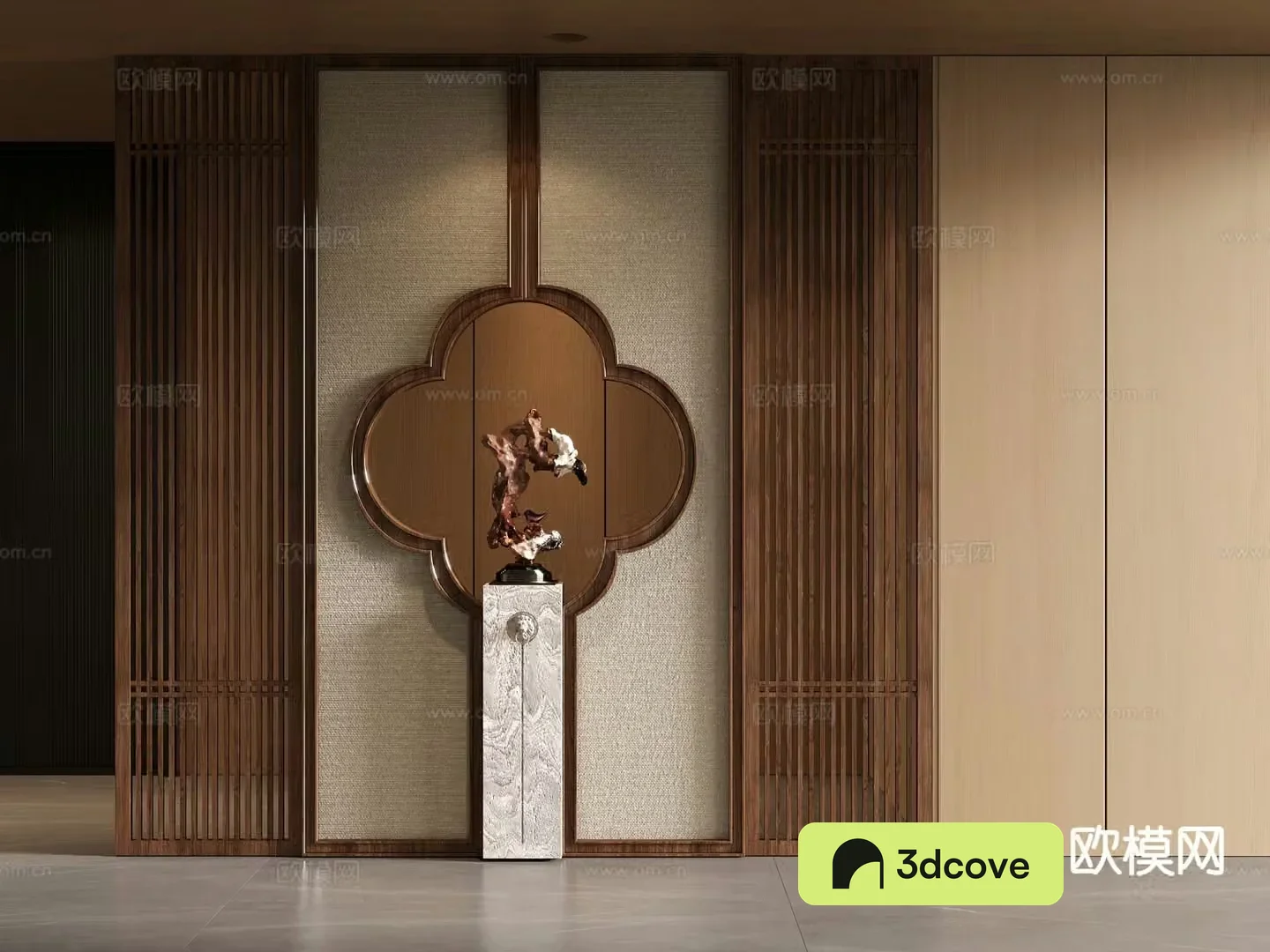 New Chinese style entrance partition end view wall