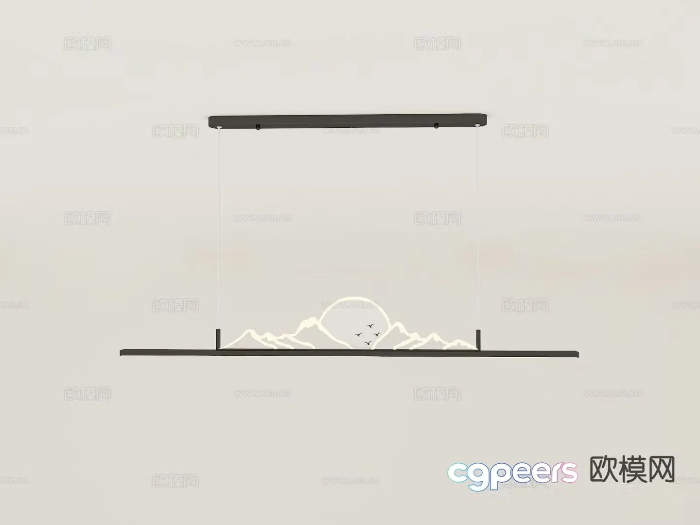 New Chinese style chandelier 3d model