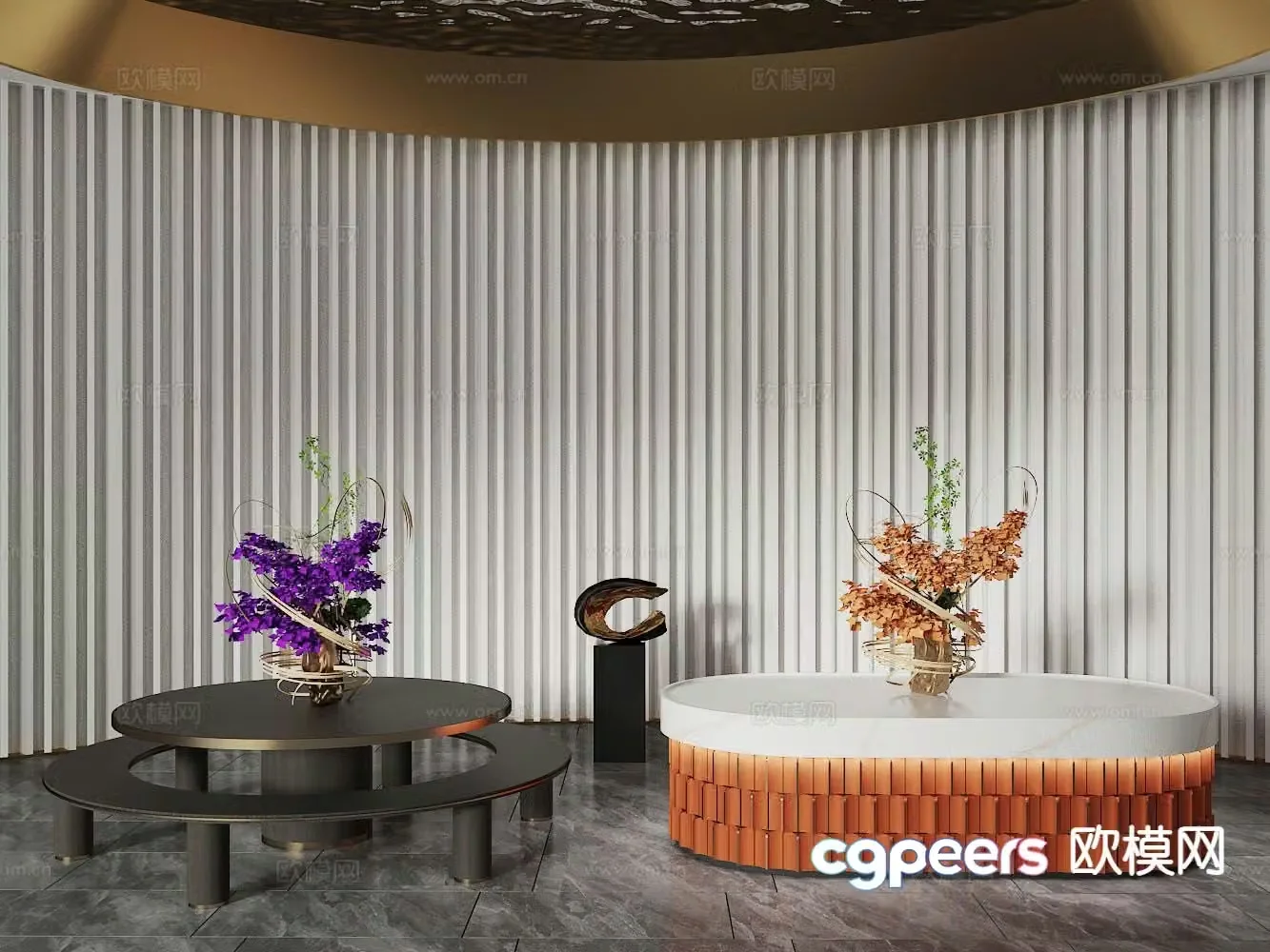 Modern exhibition stand island stand 3D model