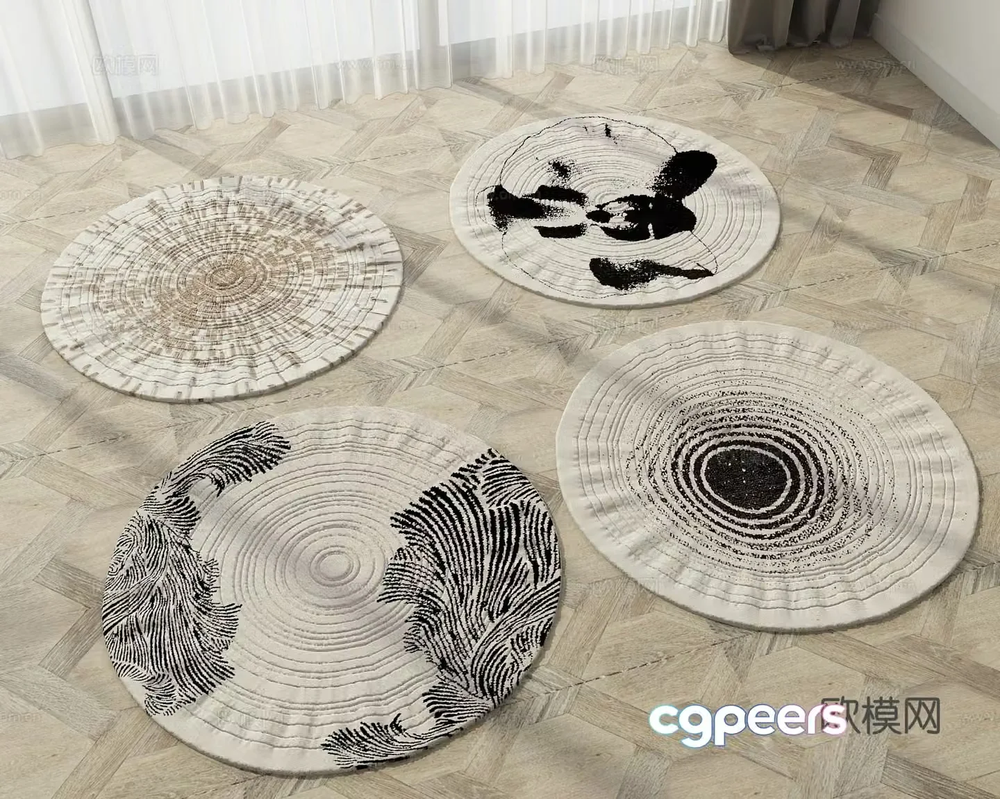 Modern round carpet 3d model