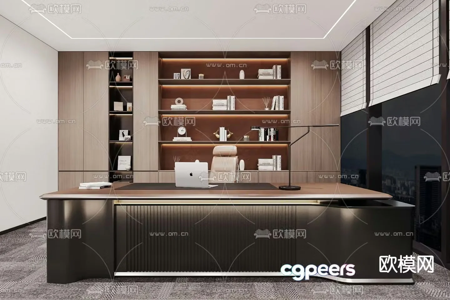 Modern office desk 3d model
