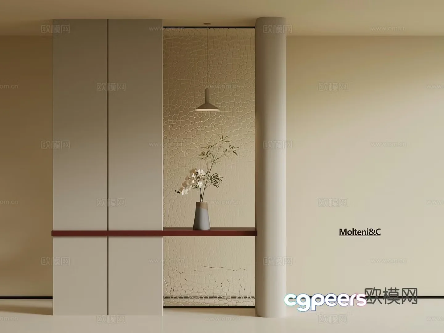 Creamy wind entrance 3d model