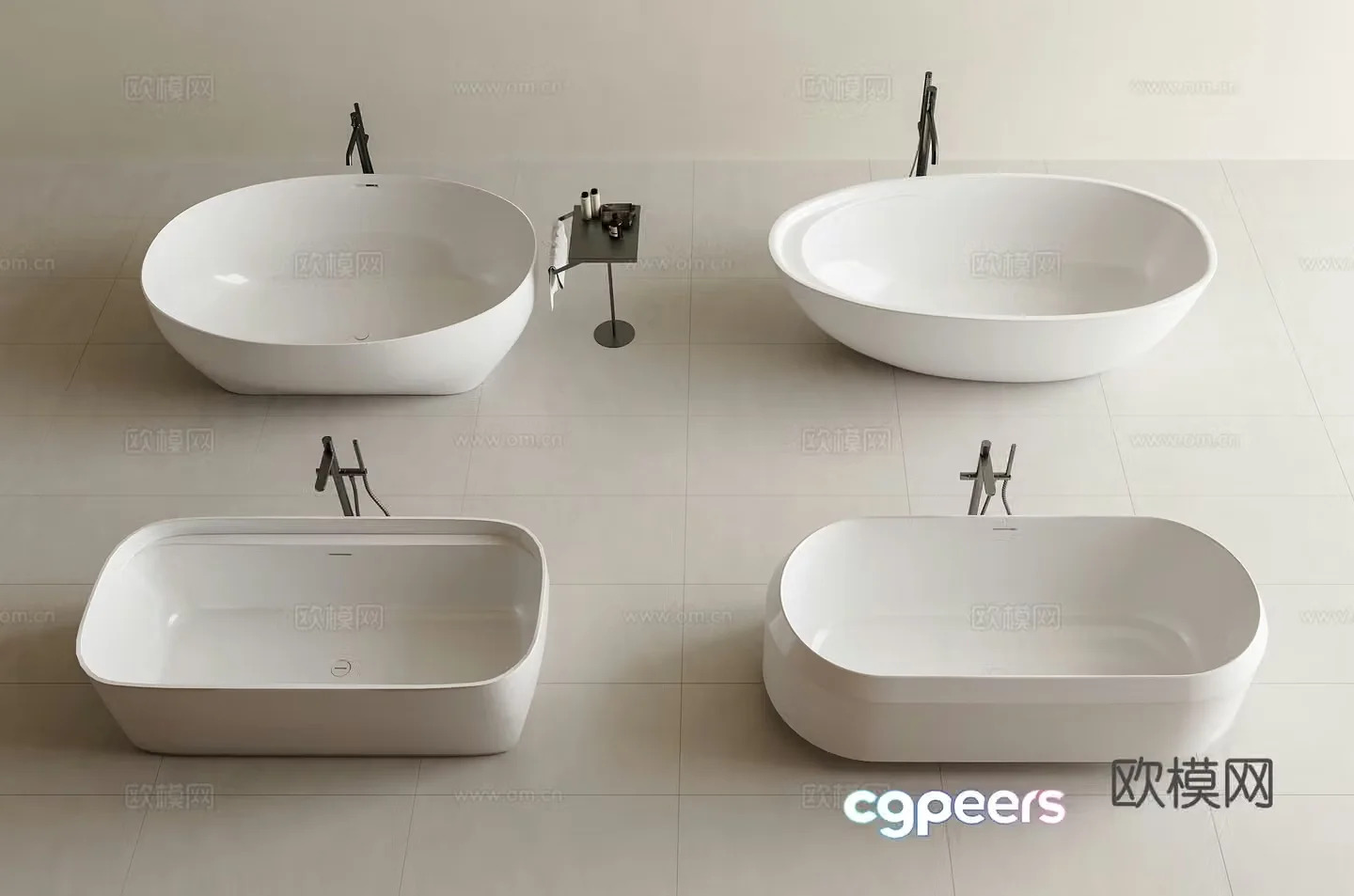Bathtub Integrated Bathtub Bathtub faucet Jacuzzi Hotel Bathtub Modern Bathtub 3D Model
