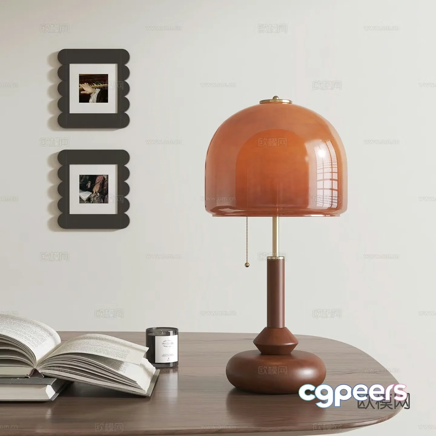 Medieval style desk lamp 3d model