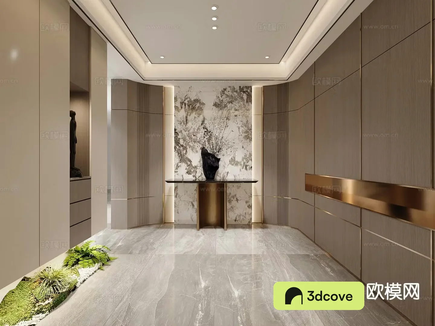 Light luxury entrance hall aisle