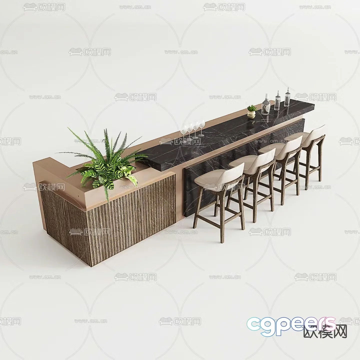 Modern bar water bar 3d model