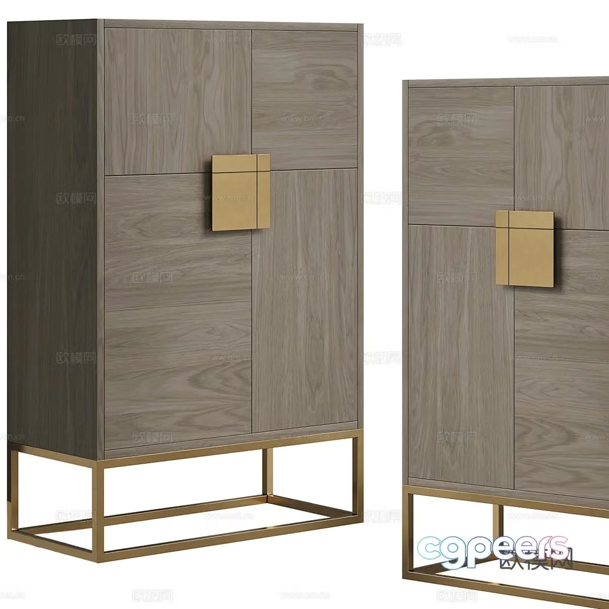 New Chinese style simple side cabinet locker 3d model