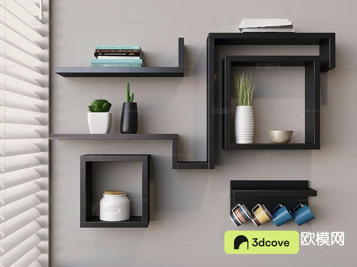 Nordic wall cabinet wall-mounted storage rack display rack