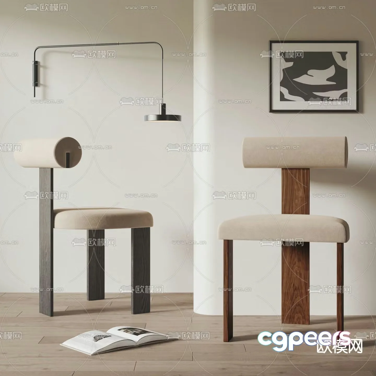 Wabi-sabi chair dining chair 3d model