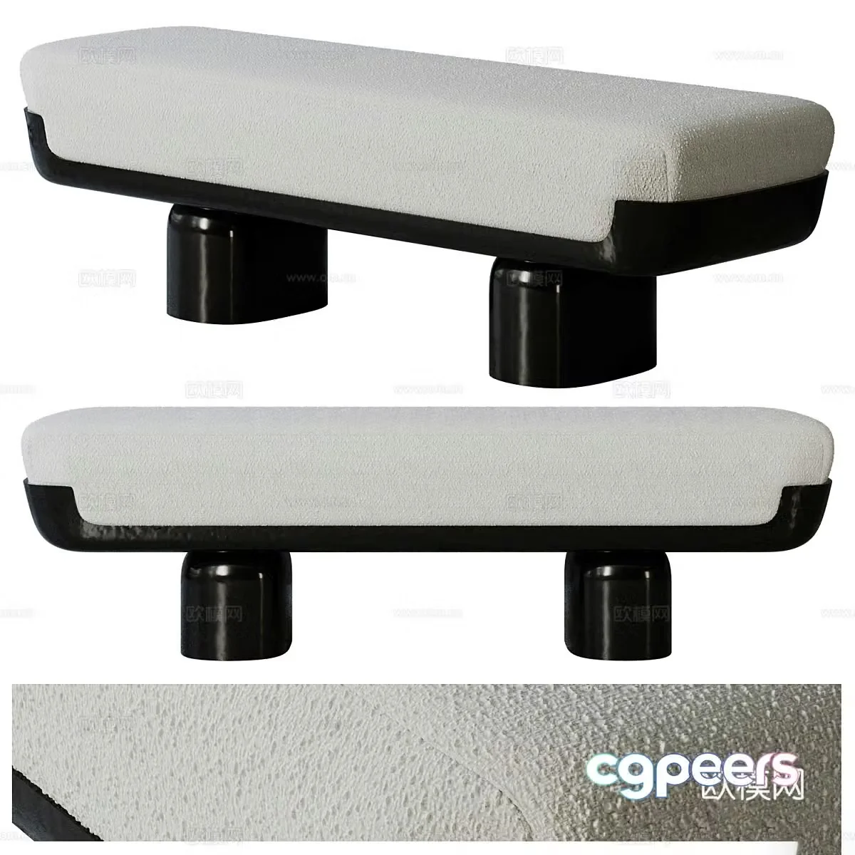 New Chinese style bed stool 3D model