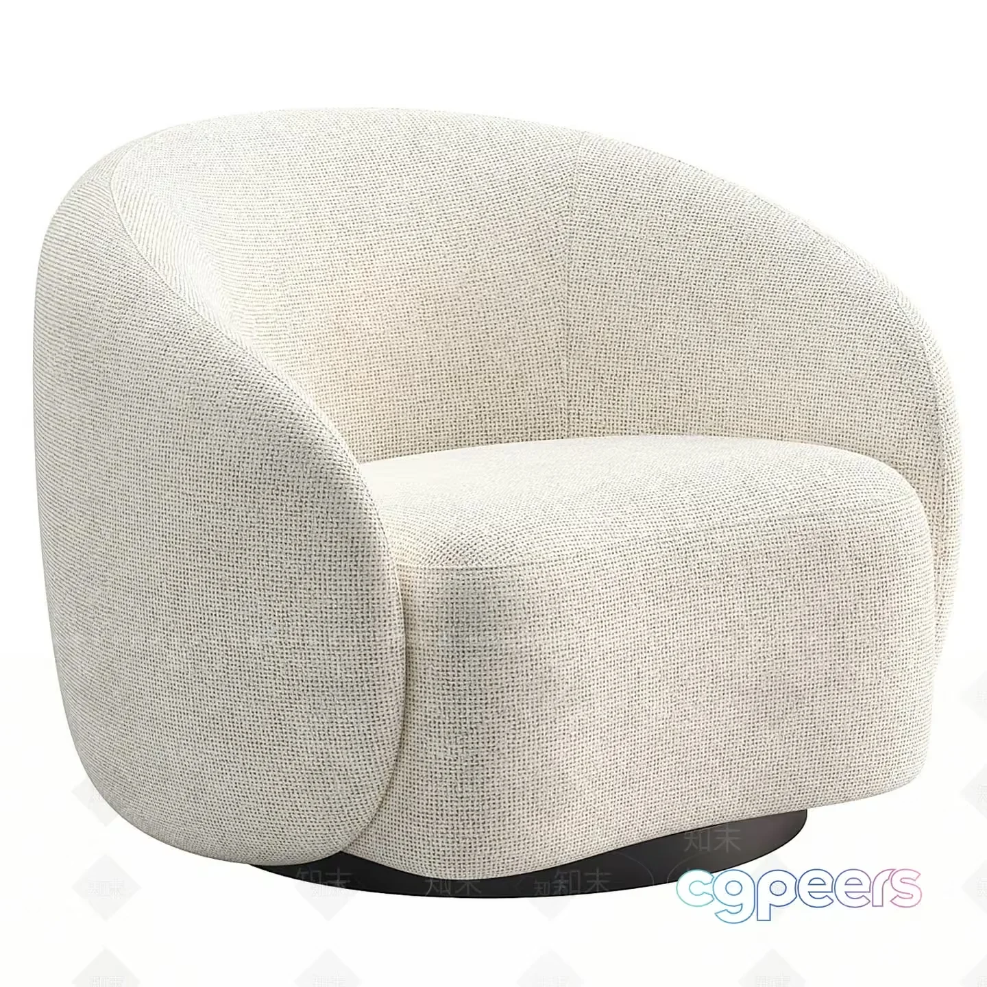 A White Fabric Chair 3D Model – 12755 – VRAY Render