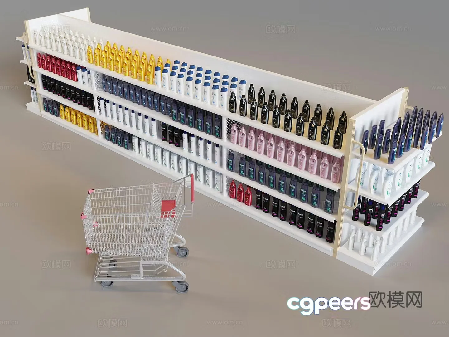 Daily chemicals display shelf display shelf display cabinet shampoo conditioner 3d model