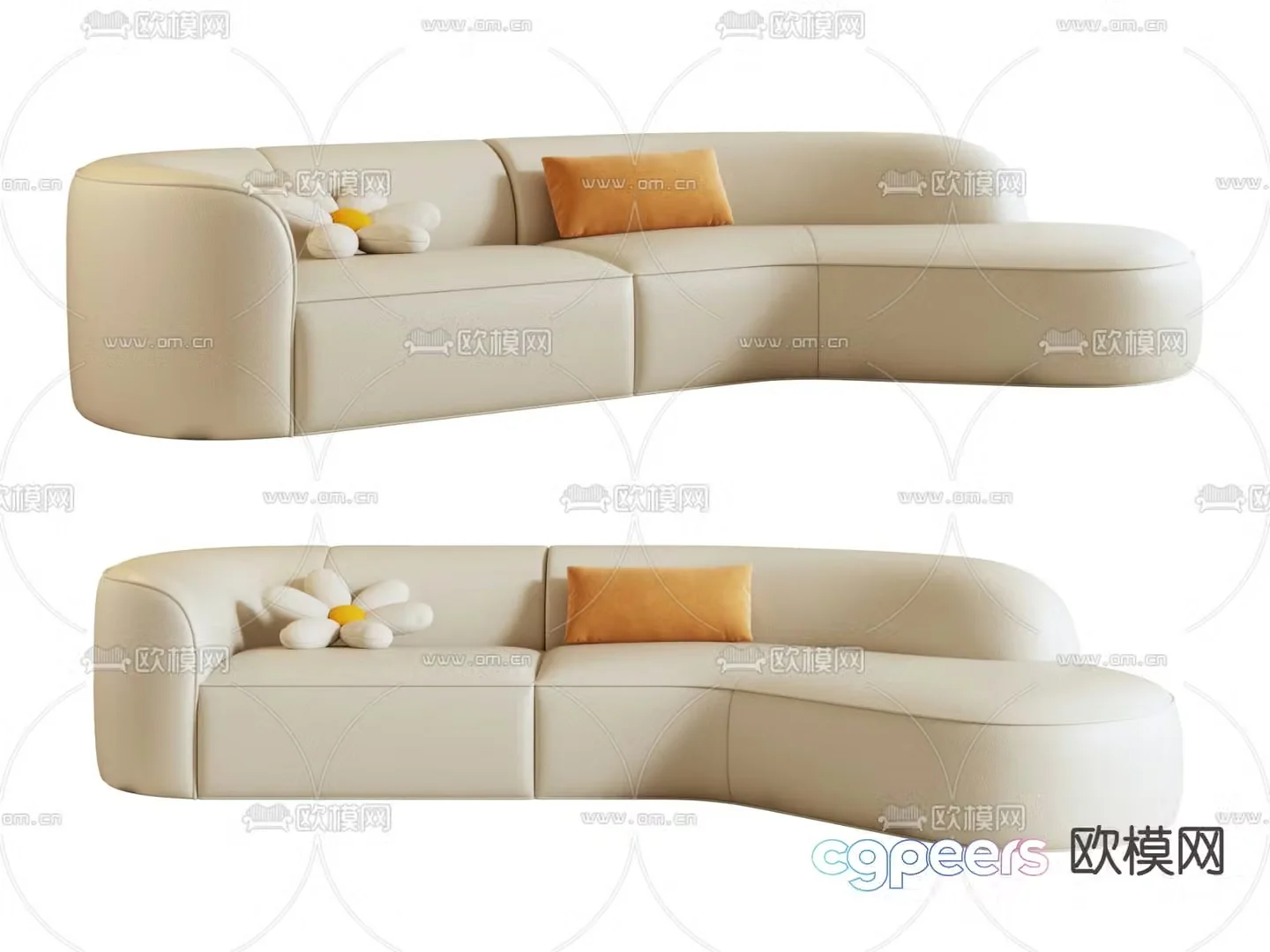 Special shaped sofa curved sofa 3d model