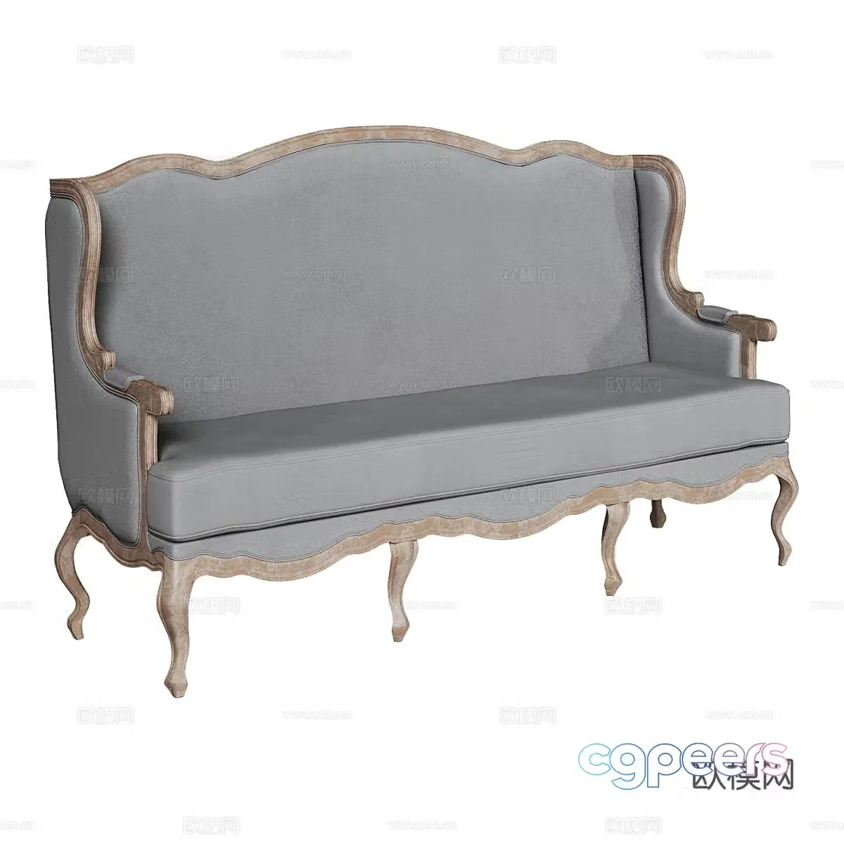 American simple double sofa American double sofa Living room sofa 3D model