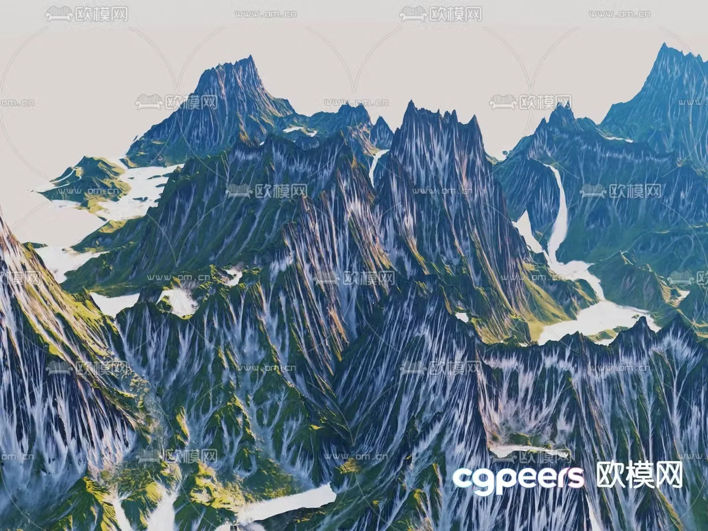 mountains big mountains mountains peaks mountain ridges 3d model