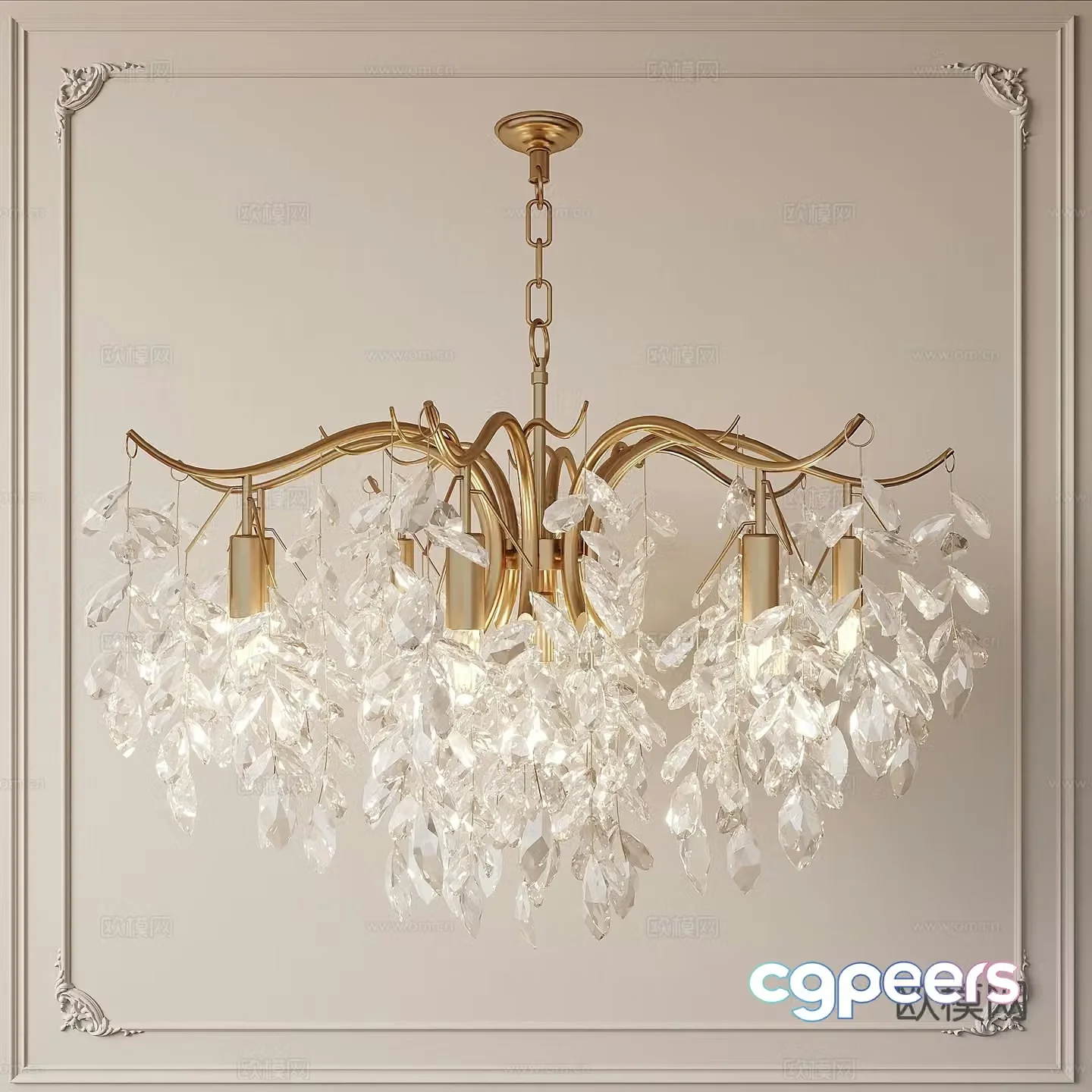 French crystal chandelier 3d model