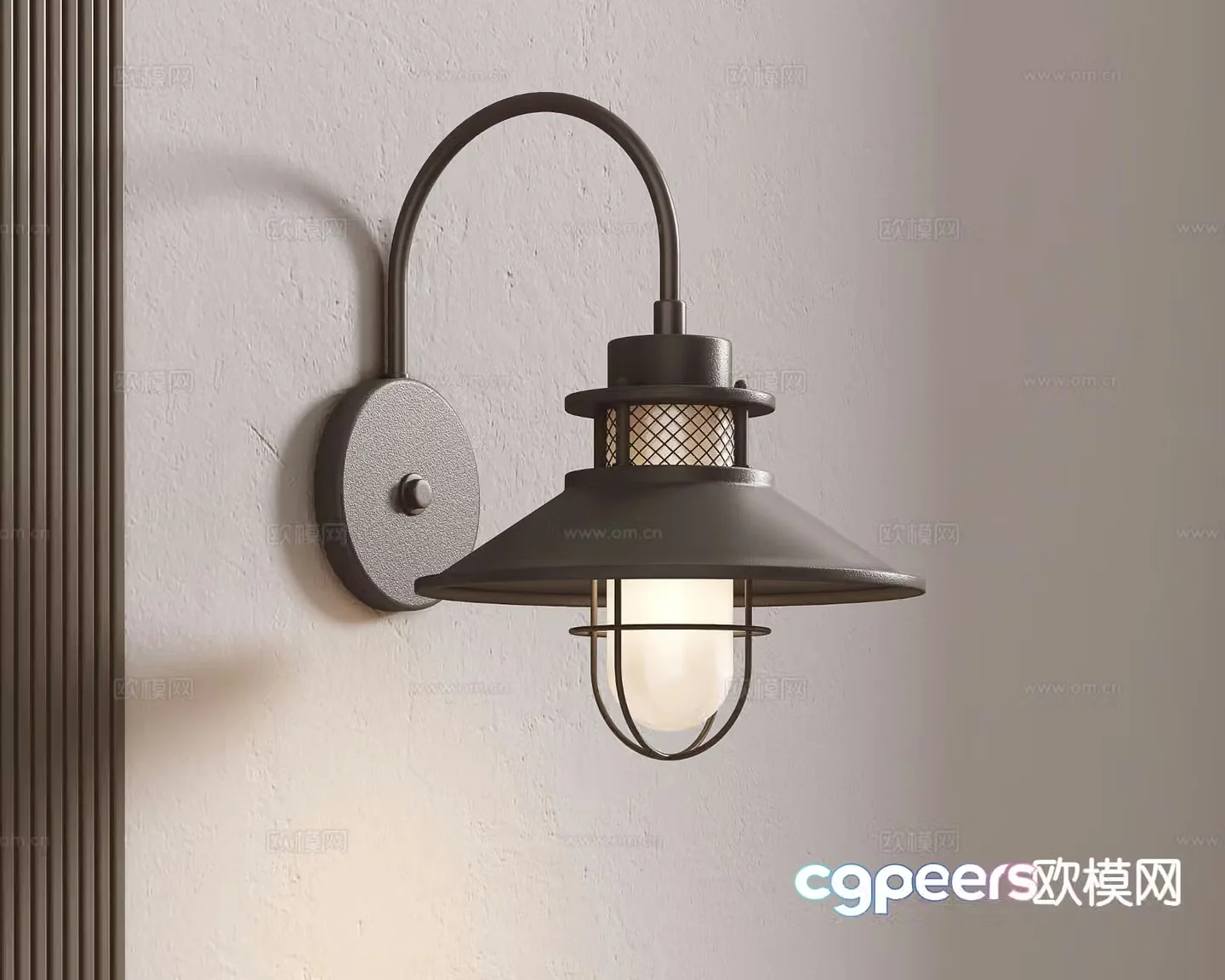 American retro wall light outdoor wall light 3d model