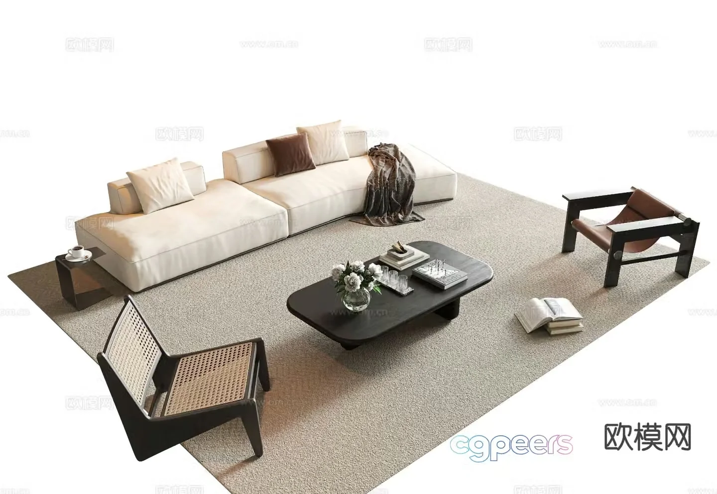 Modern sectional sofa 3d model