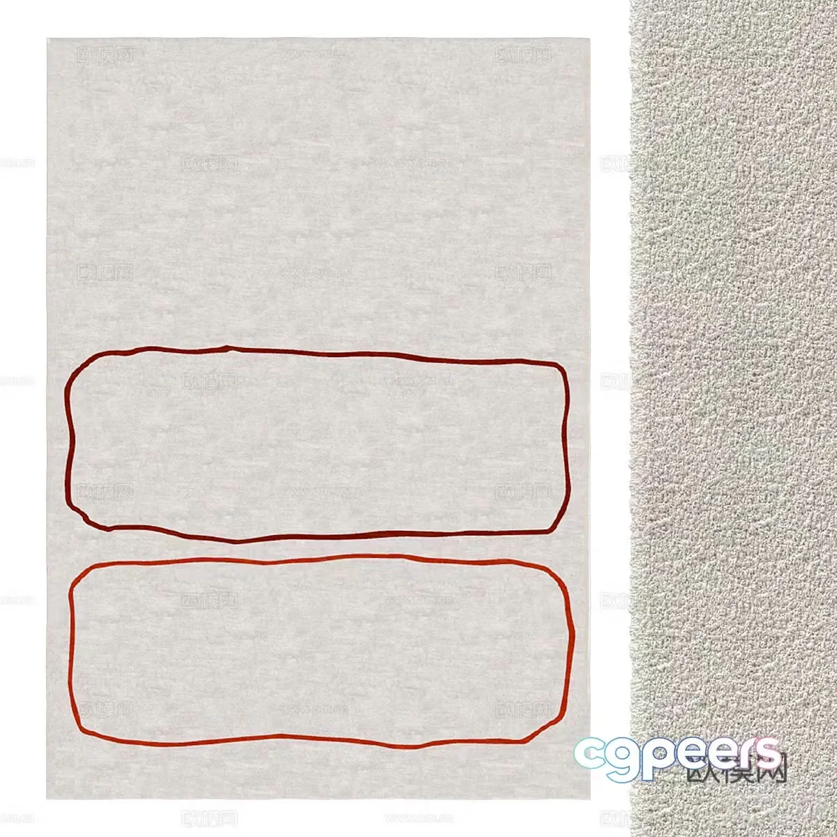 Modern cream style fabric carpet 3d model