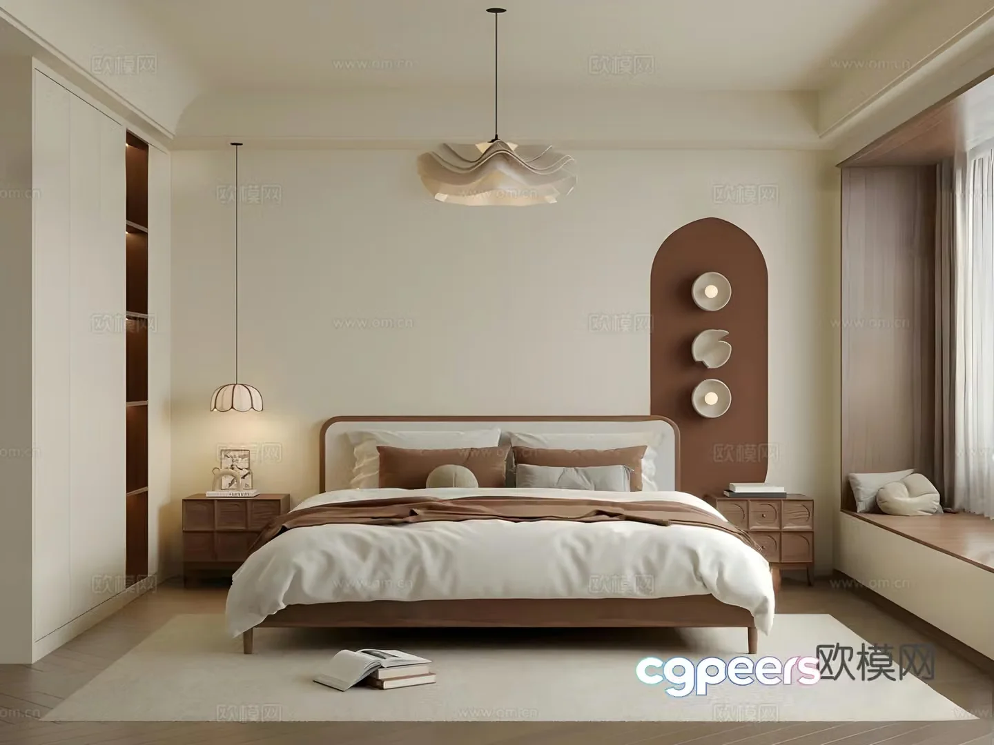 Middle-aged bedroom 3d model