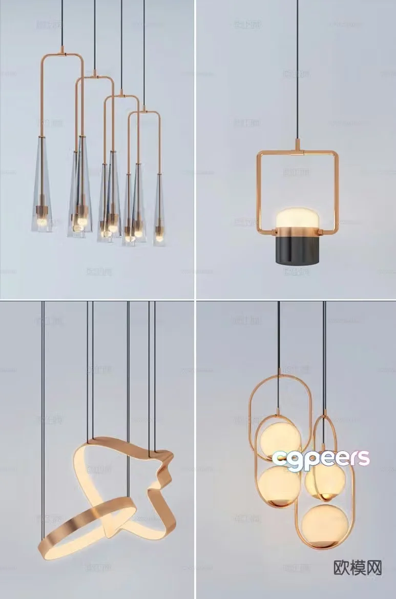 Light luxury small chandelier bedside small chandelier 3d model