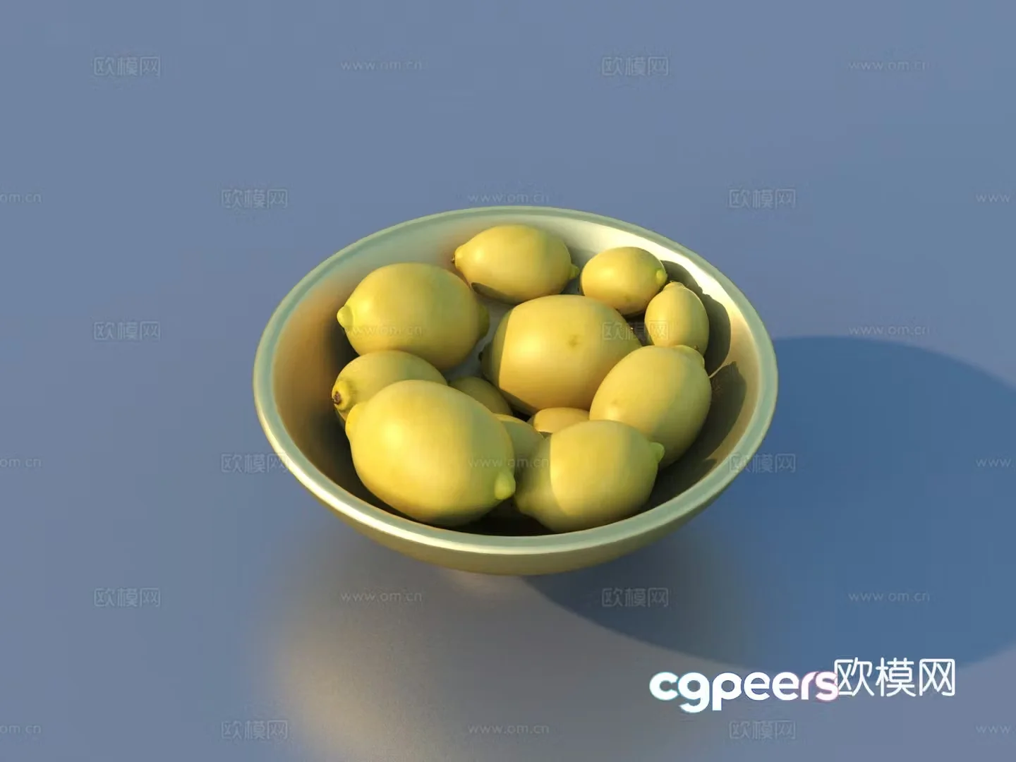 Fruit plate ornament fruit lemon food 3d model