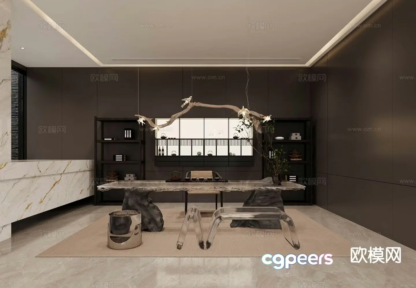 New Chinese tea room 3d model