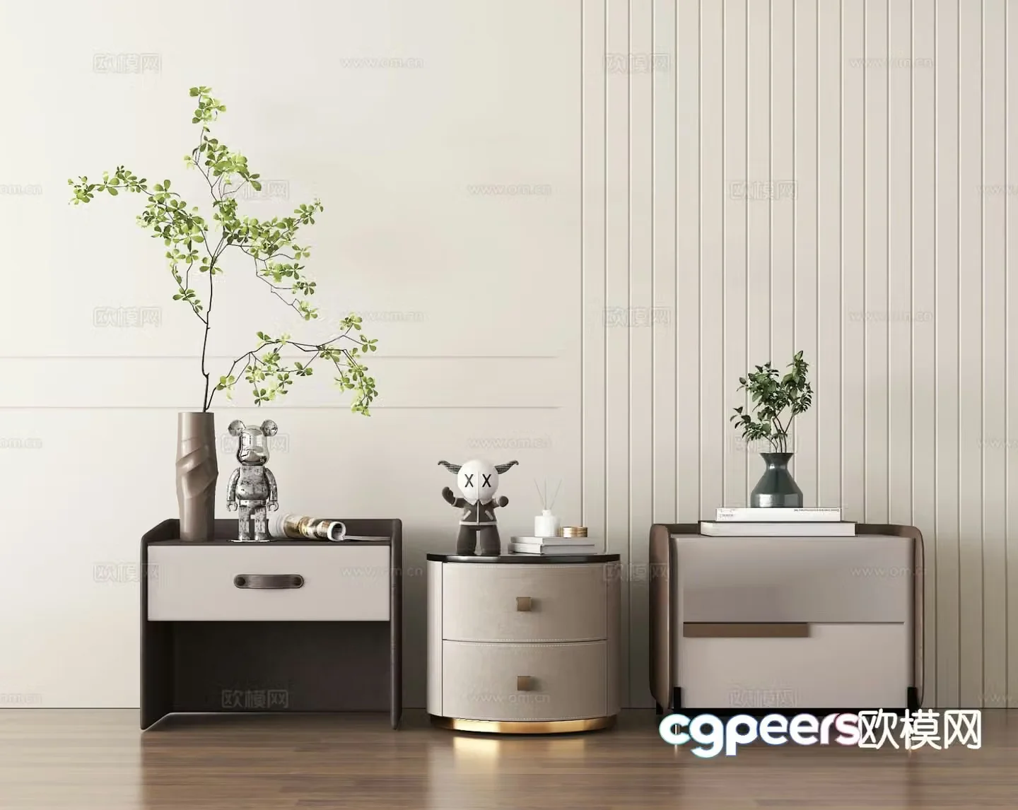 Modern bedside table 3d model