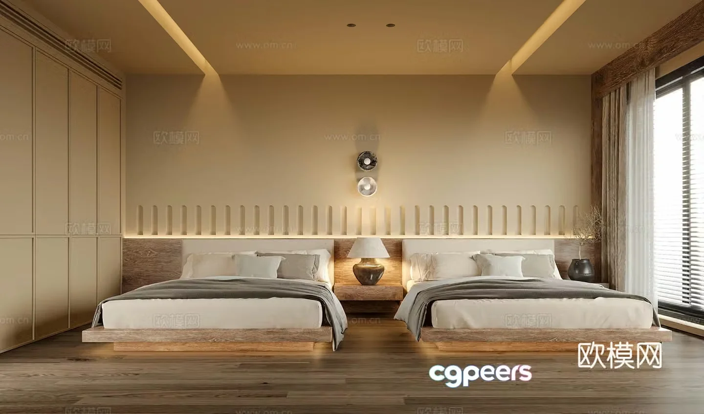 Modern hotel room B&B room 3D model