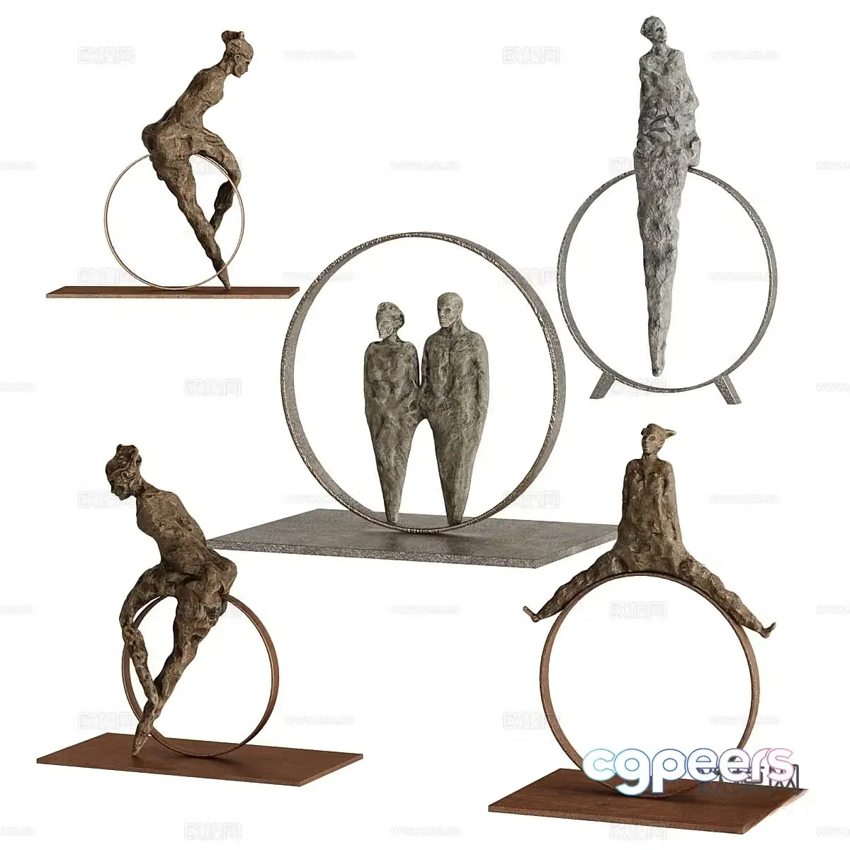 Abstract character metal ornament 3d model