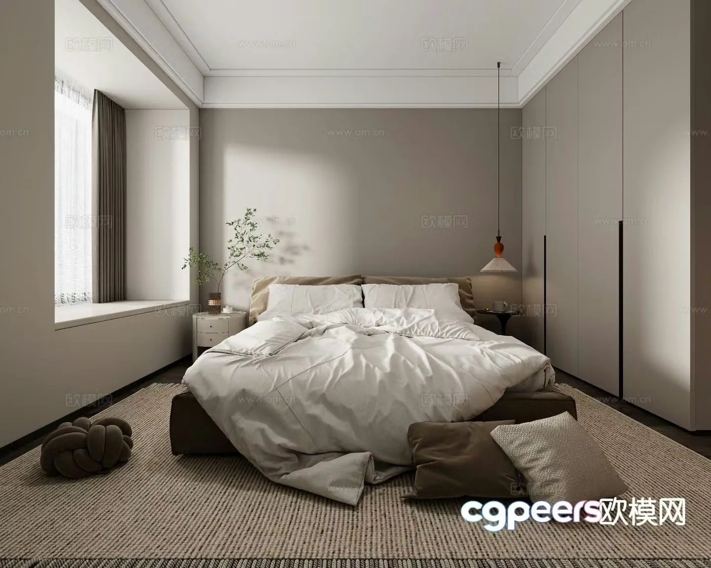 Modern bedroom master bedroom 3d model
