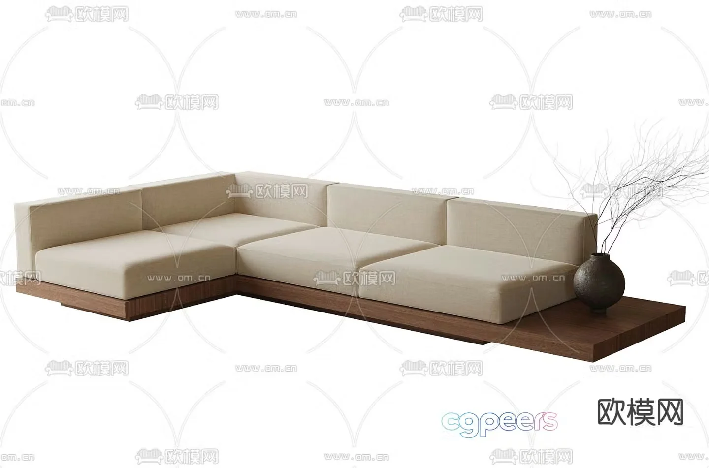 Medieval style corner sofa fabric sofa 3d model