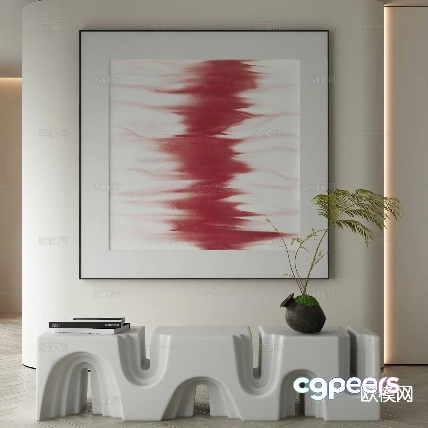 Modern art painting texture painting decorative painting 3d model
