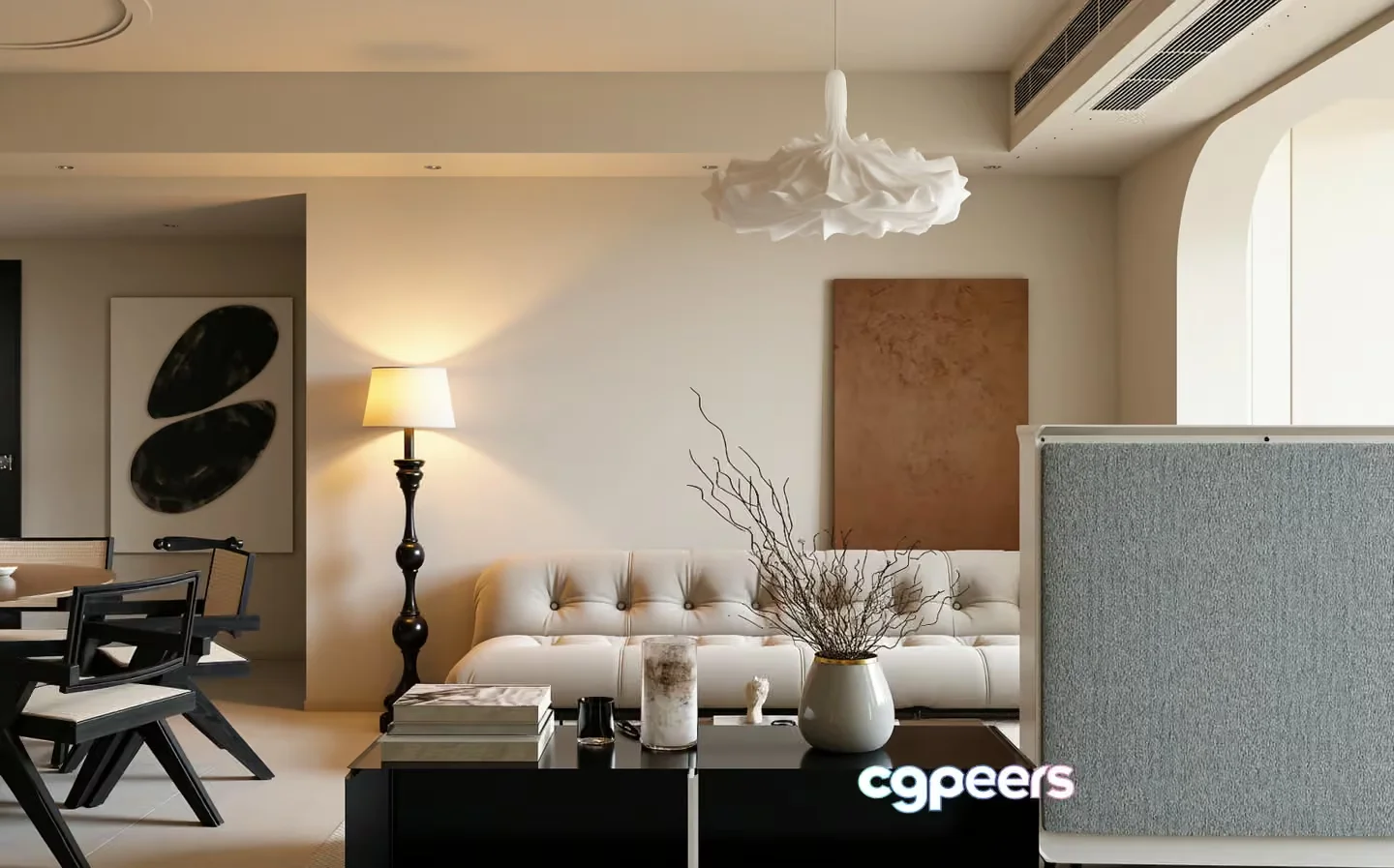 Modern Living Room 3D Model – 6594 – VRAY Render