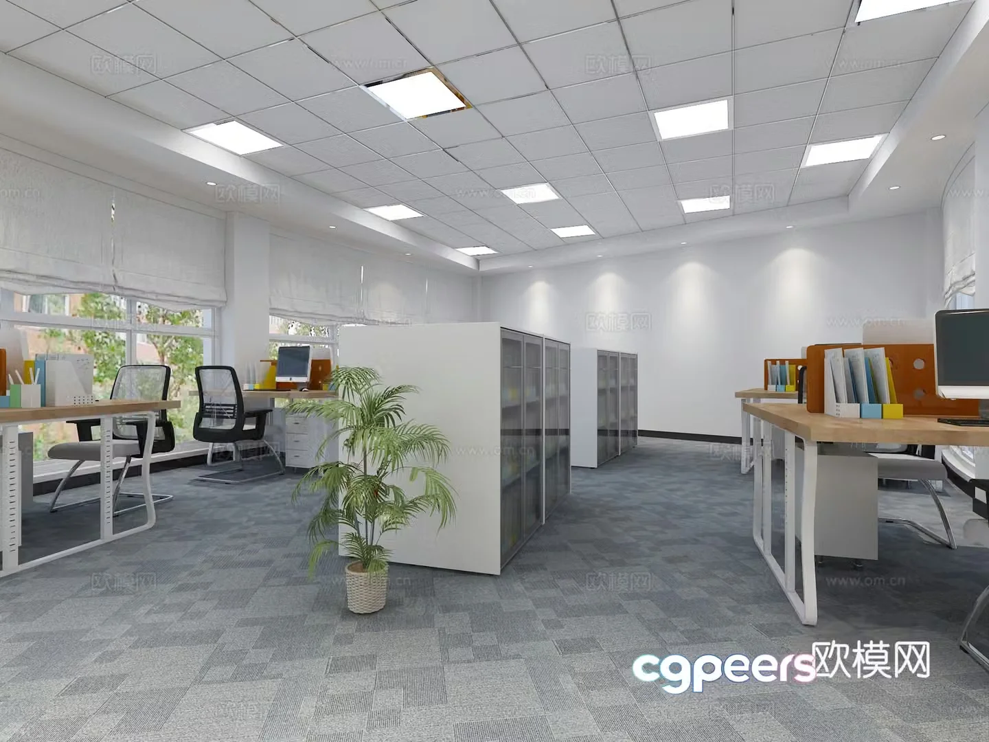 Public office area office 3d model