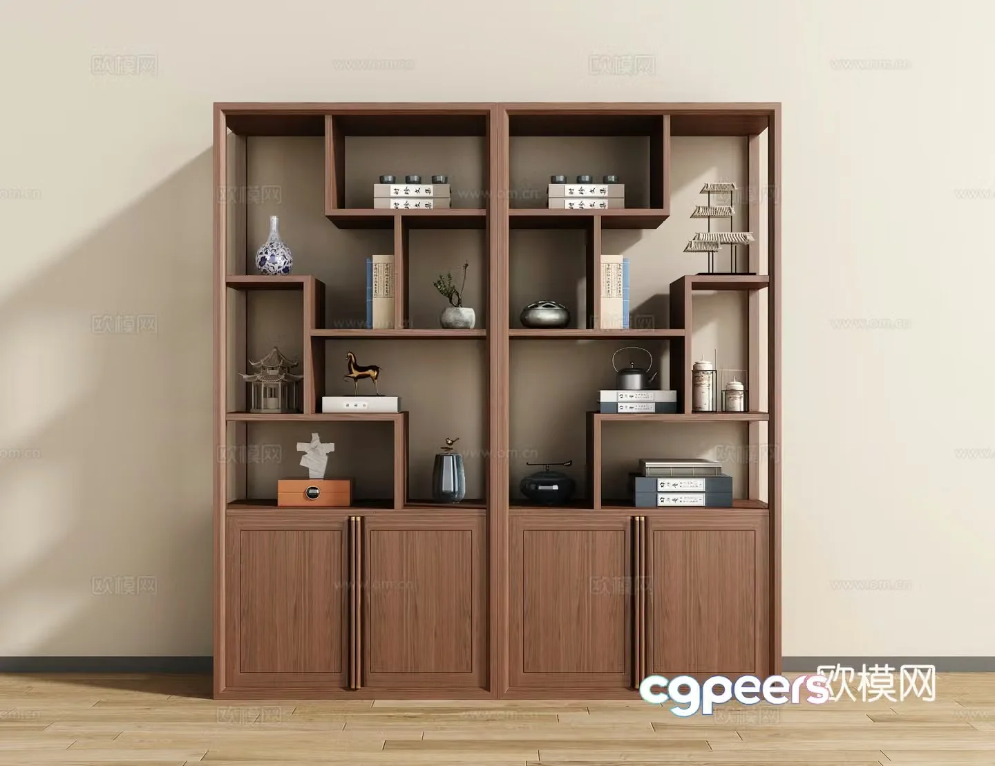 New Chinese style 3D model of Bo Gu shelf