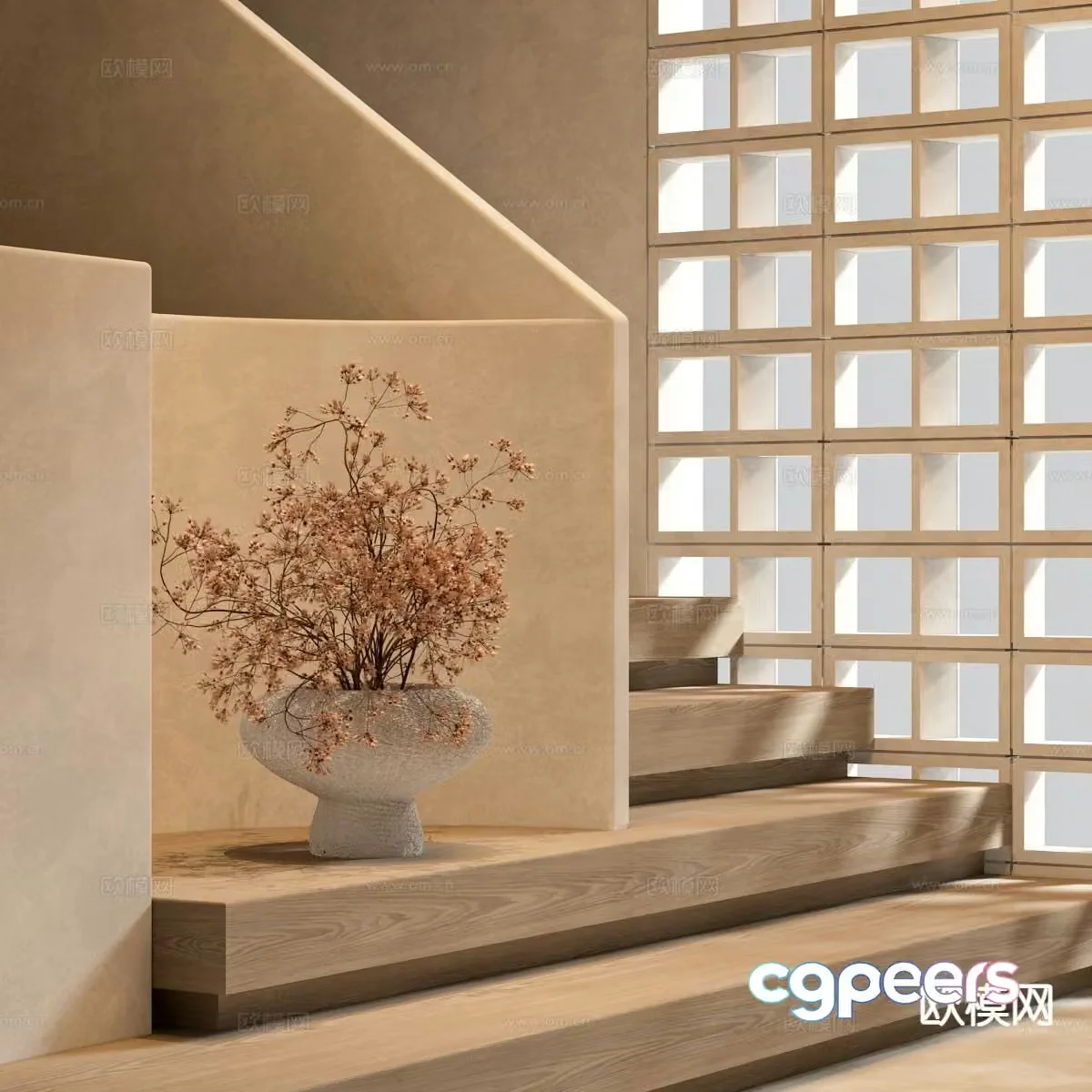 wabi-sabi flower zen vase dead branch vase 3d model