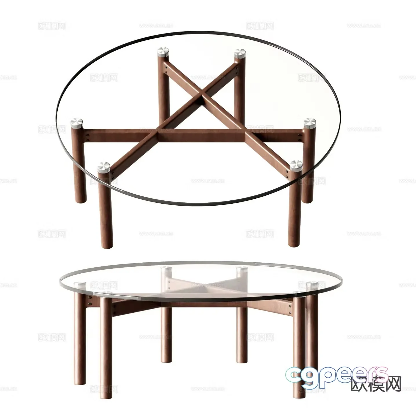 Medieval style coffee table round coffee table 3d model