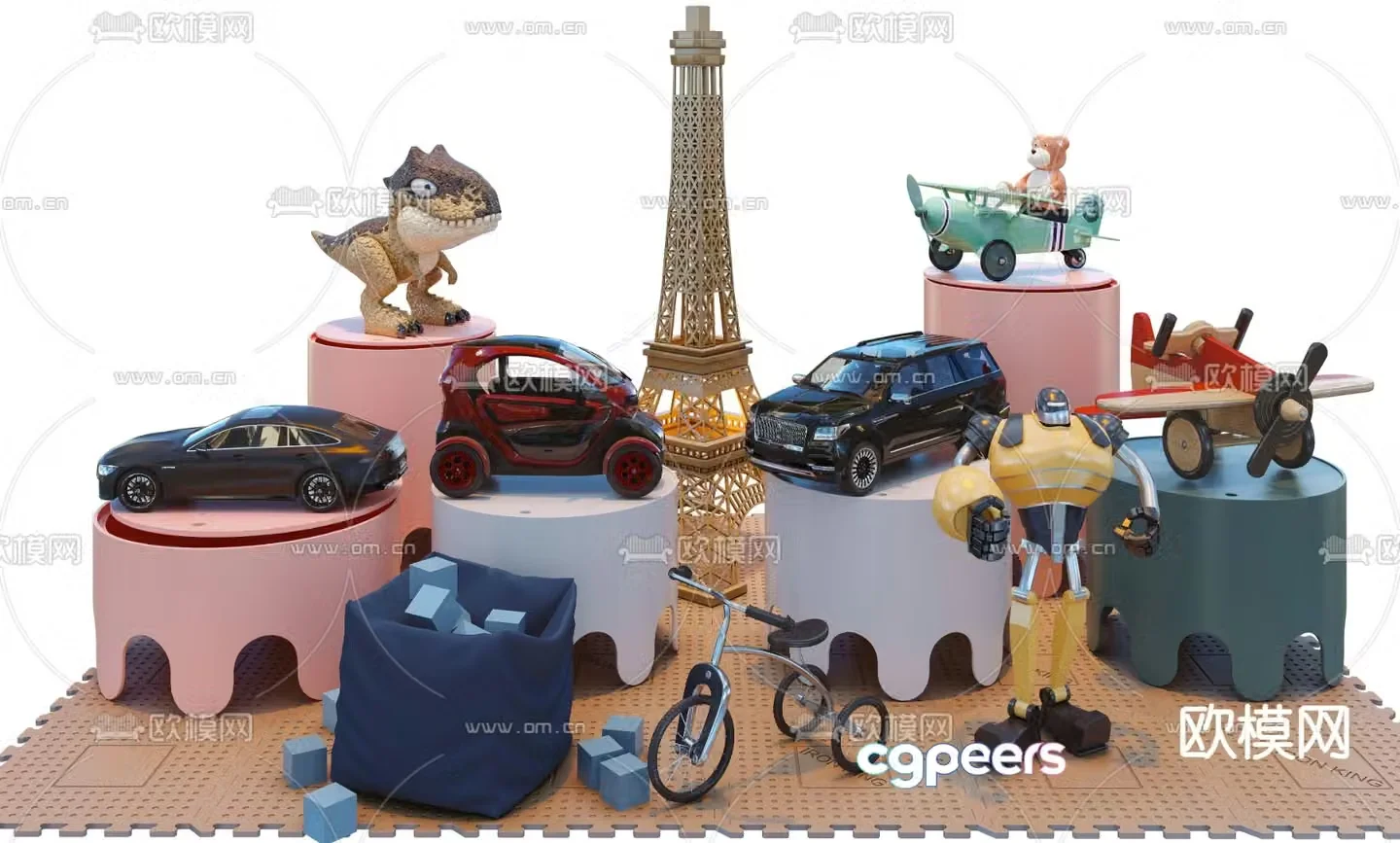 Modern children’s toy car 3d model