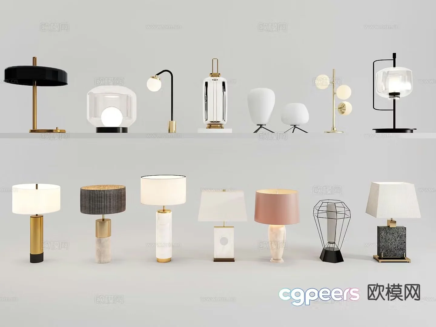 Italian table lamp glass table lamp 3d model