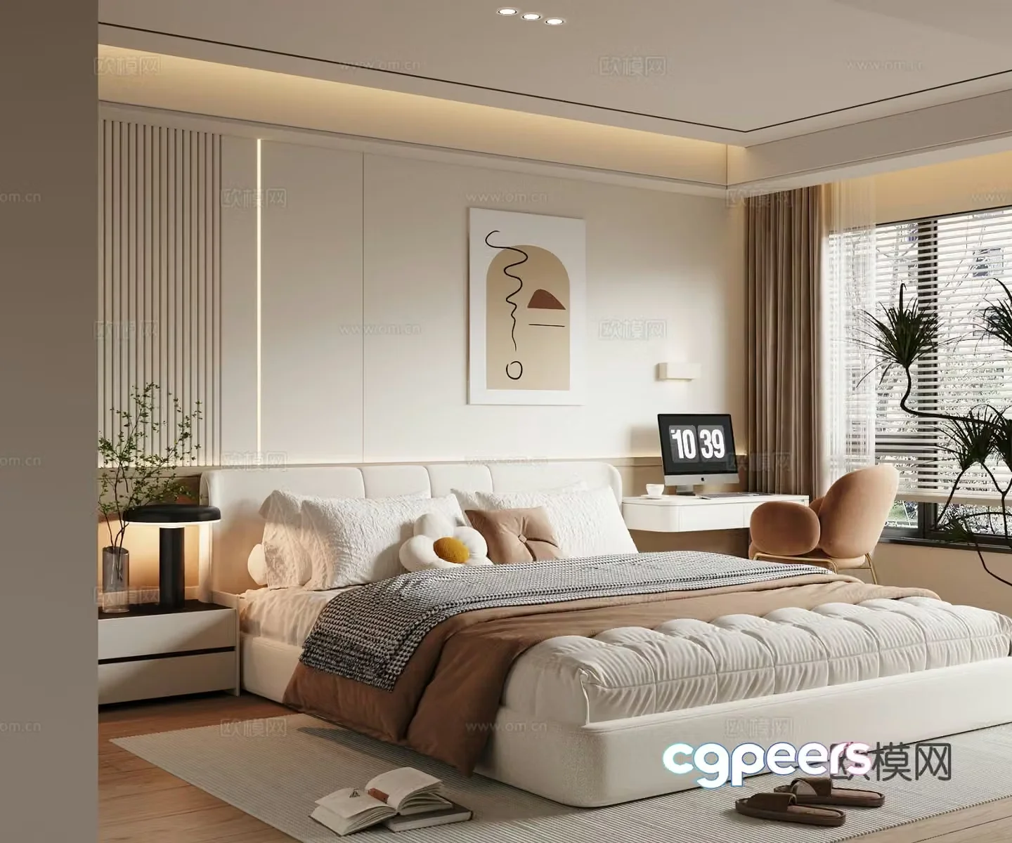 Cream style bedroom master bedroom 3d model