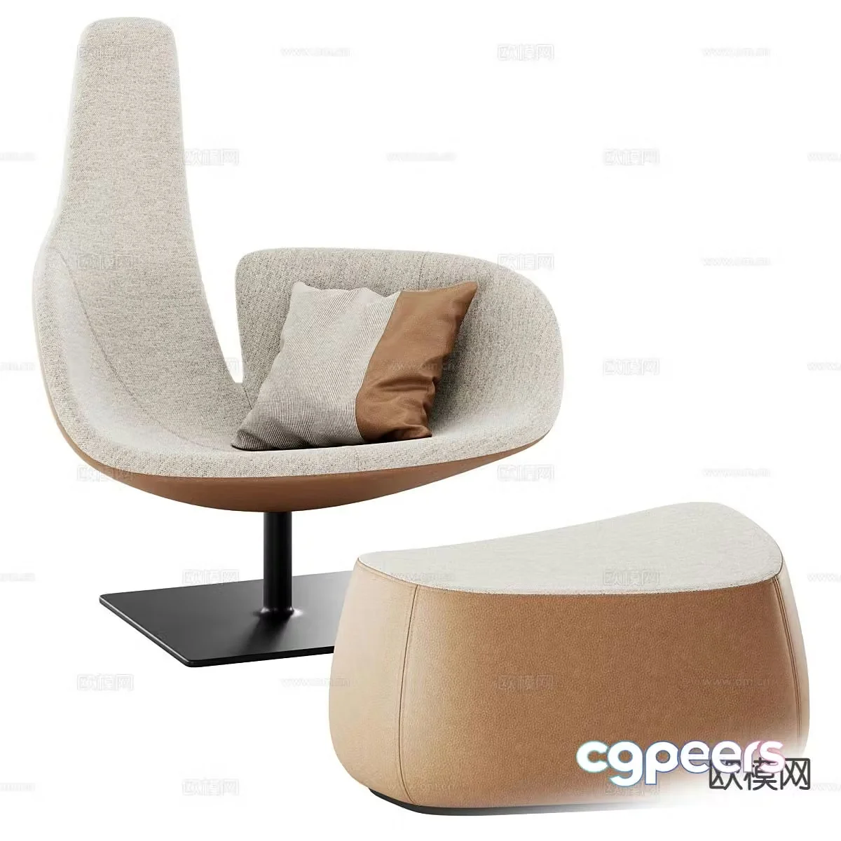 Modern chair leisure chair 3d model
