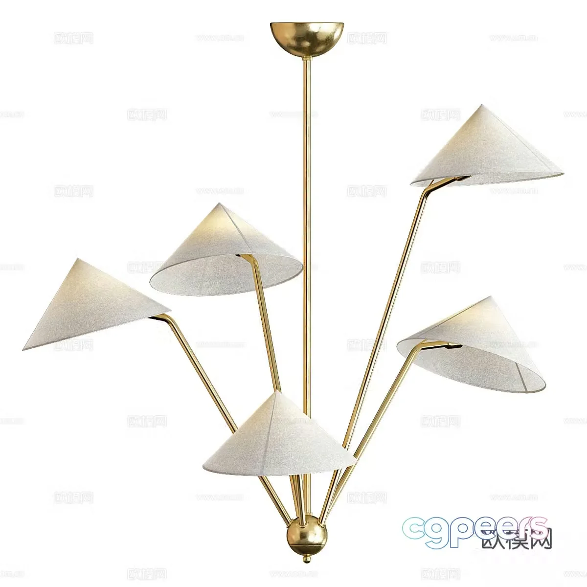 New Chinese metal chandelier 3D model