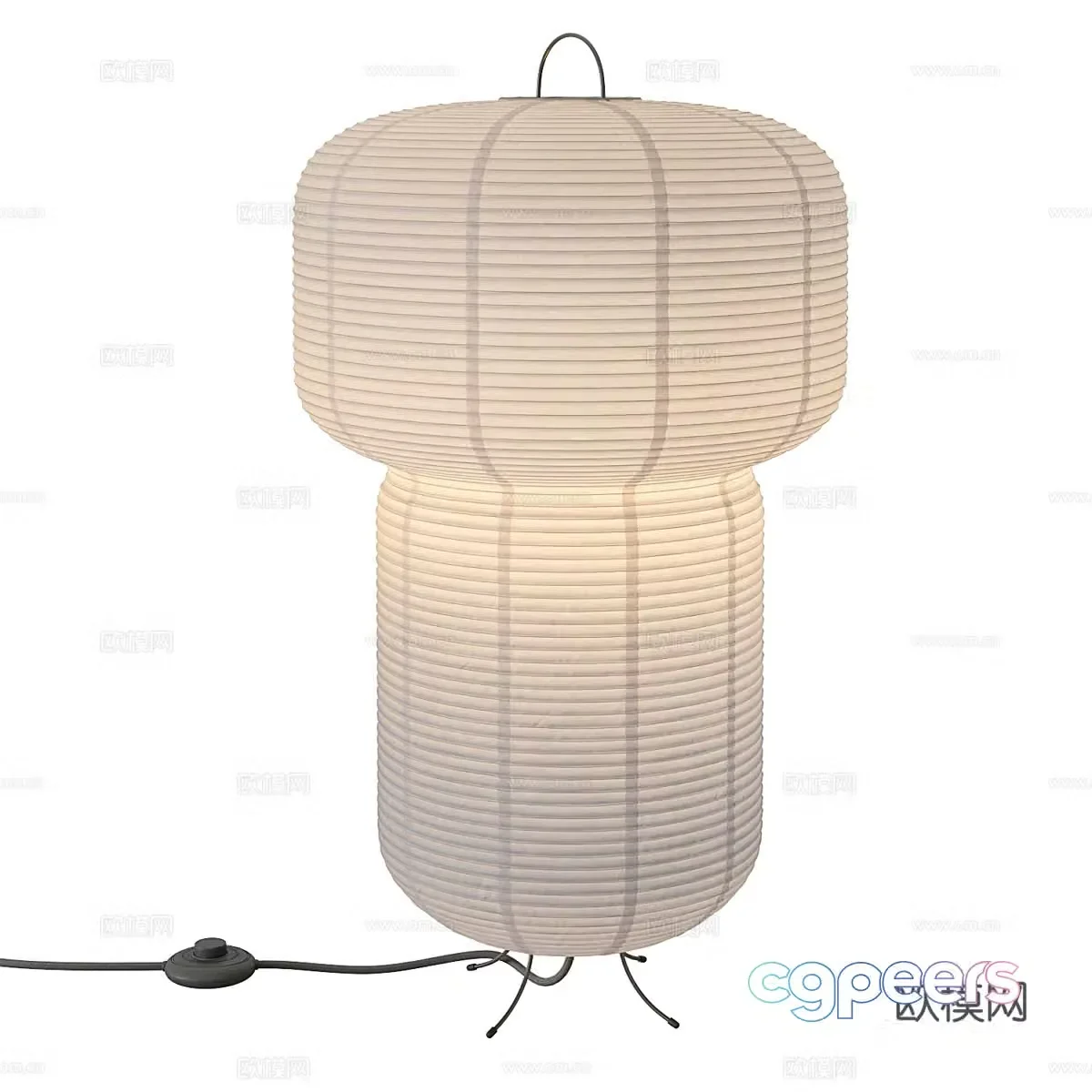 New Chinese-style Wasabi Japanese-style H&M rice paper floor lamp 3D model