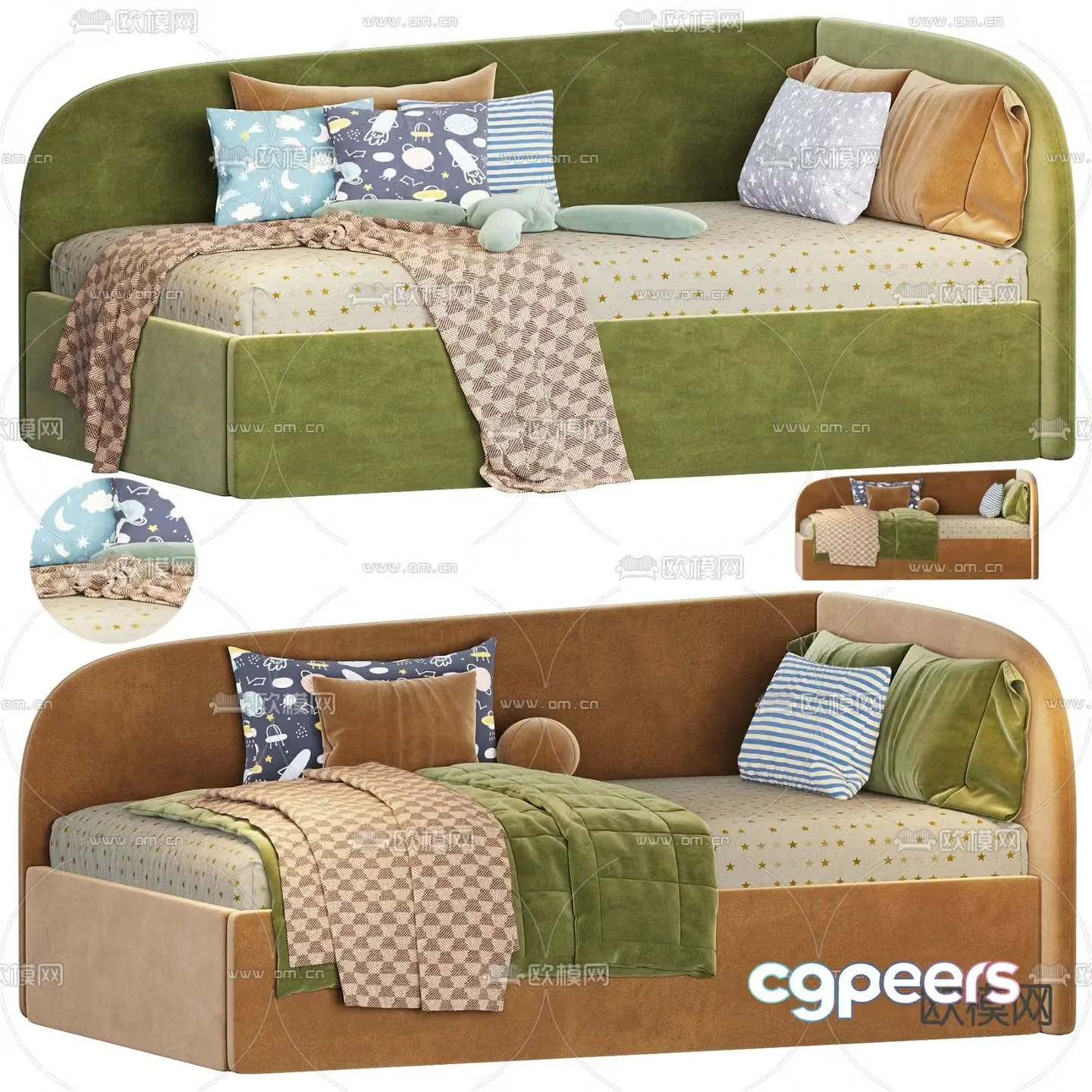 Children’s bed sofa bed 3d model
